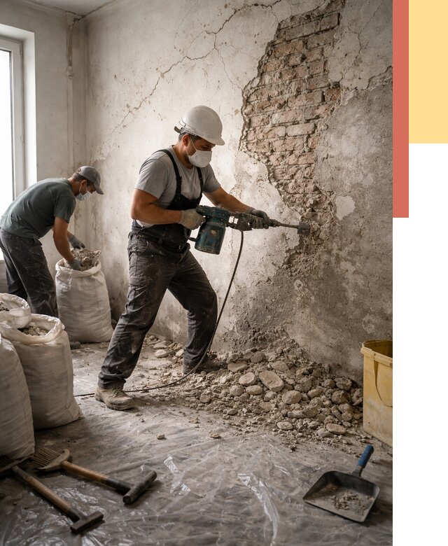 Демонтаж штукатурки со стен в Самаре от 7276 руб/м² — быстро и недорого | ОТДЕЛОЧНИК-Смр