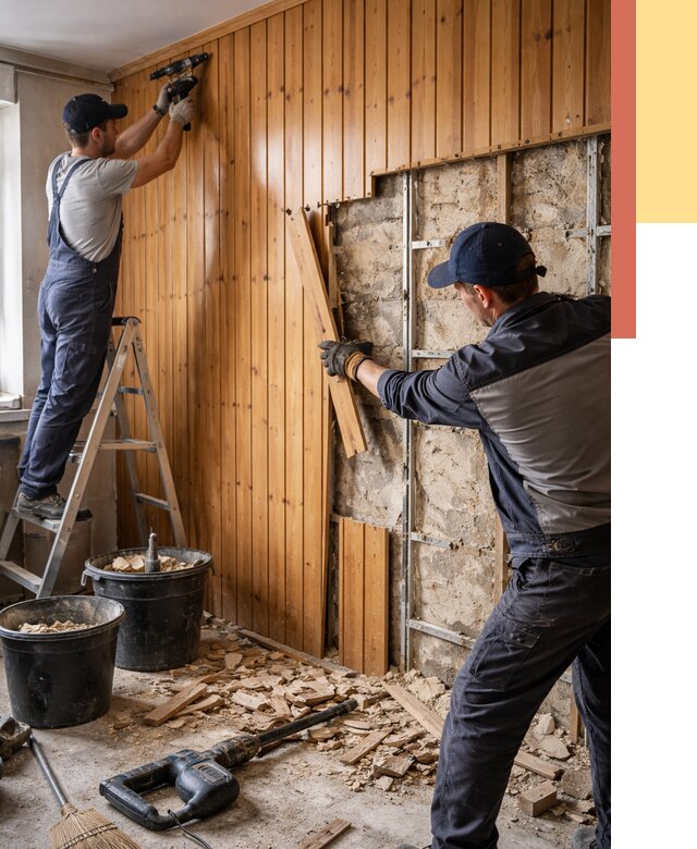 Демонтаж вагонки со стен в Самаре от 1465 руб. — снятие, удаление, срочно | ОТДЕЛОЧНИК-Смр