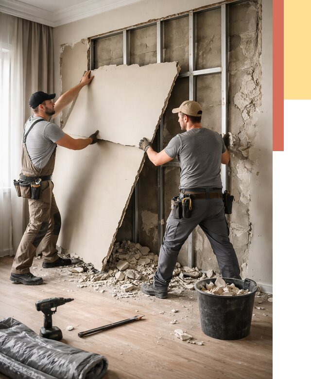 Демонтаж гипсокартона со стен в Самаре от 354 руб. — услуги демонтажа | ОТДЕЛОЧНИК-Смр