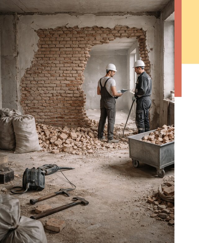 Демонтаж кирпичных стен в Самаре от 4245 руб. — быстро, недорого, под ключ | ОТДЕЛОЧНИК-Смр