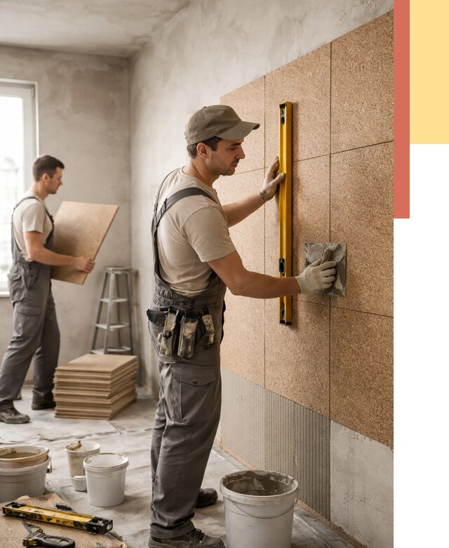 Монтаж пробковых панелей на стены в Самаре от 3537 руб. — ОТДЕЛОЧНИК-Смр