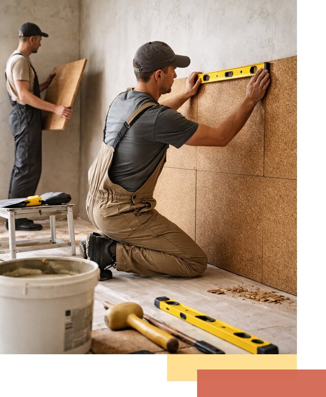 Монтаж пробковых панелей на стены в Самаре быстро и качественно