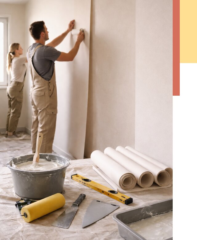 Поклейка бумажных обоев в Самаре от 5558 руб./м2 — быстро и недорого | ОТДЕЛОЧНИК-Смр