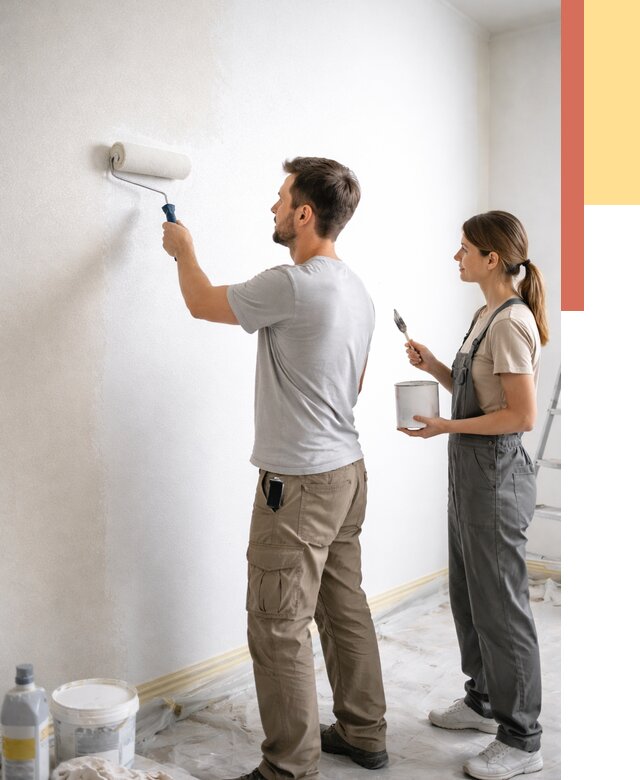 Окраска стен по стеклохолсту в Самаре от 4548 руб/м² под ключ | ОТДЕЛОЧНИК-Смр