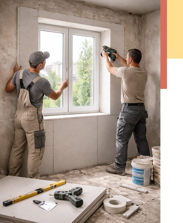 Монтаж откосов из гипсокартона в Самаре от 4548 руб. под ключ | ОТДЕЛОЧНИК-Смр