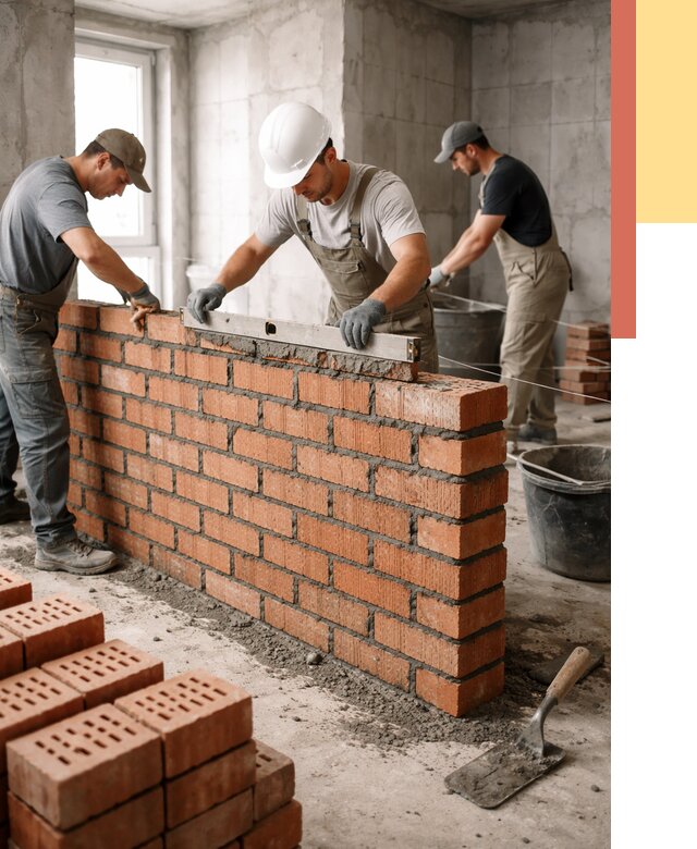 Кладка перегородок из кирпича в Самаре от 3537 руб. за м² | ОТДЕЛОЧНИК-Смр