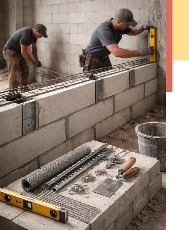 Армирование кладки перегородок в Самаре от 758 руб. под ключ | ОТДЕЛОЧНИК-Смр