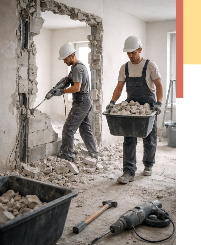 Демонтаж блоковых перегородок в Самаре от 3790 руб. — быстро и недорого | ОТДЕЛОЧНИК-Смр