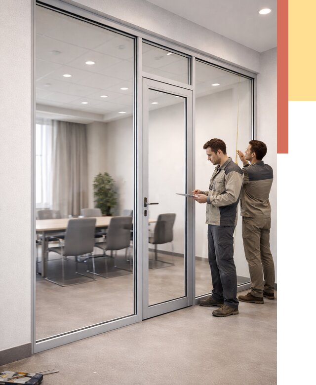 Установка и монтаж алюминиевых перегородок со стеклом в Самаре от 8287 руб. | ОТДЕЛОЧНИК-Смр