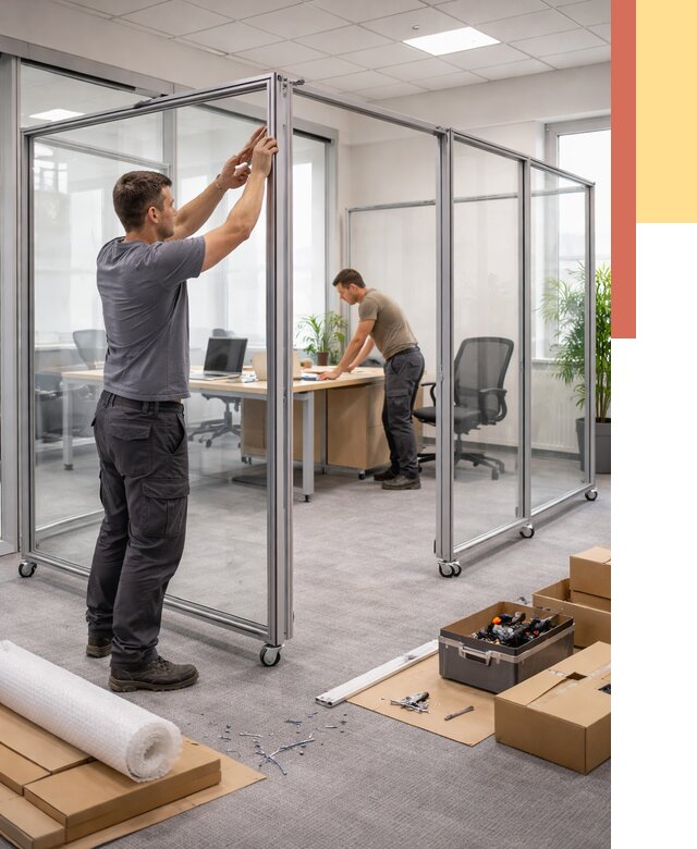 Мобильные офисные перегородки в Самаре от 12633 руб. — установка под ключ | ОТДЕЛОЧНИК-Смр