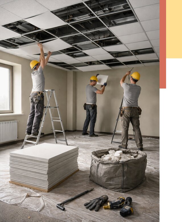 Демонтаж потолка Армстронг в Самаре от 4548 руб. быстро и недорого | ОТДЕЛОЧНИК-Смр