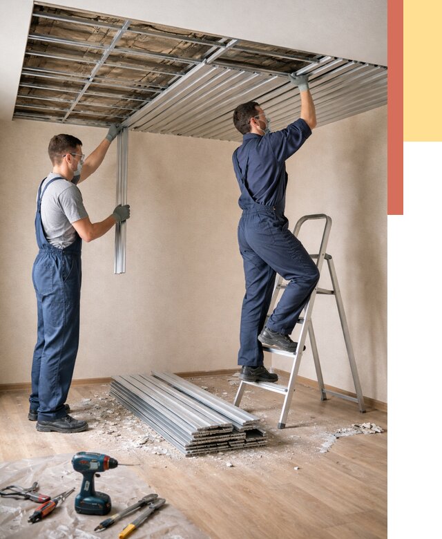 Демонтаж реечного потолка в Самаре от 4548 руб. быстро и недорого | ОТДЕЛОЧНИК-Смр