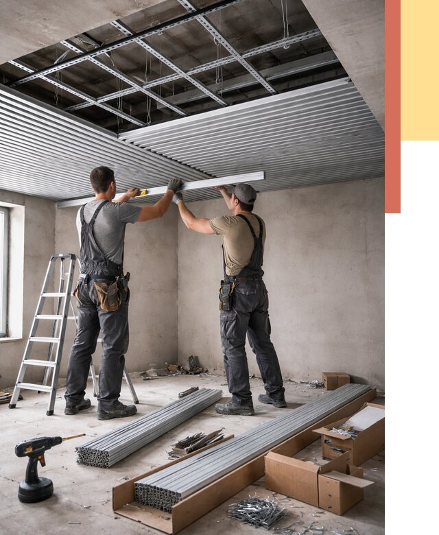 Монтаж реечного потолка в Самаре от 4548 руб. под ключ | ОТДЕЛОЧНИК-Смр