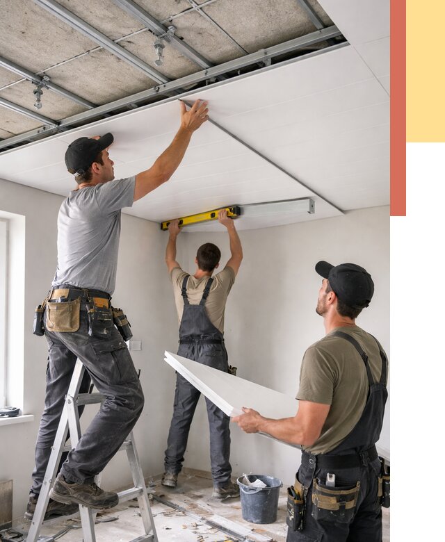 Монтаж потолка из ПВХ панелей в Самаре от 3537 руб./м2 — быстро и недорого | ОТДЕЛОЧНИК-Смр