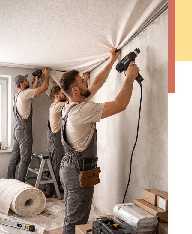 Монтаж фактурного натяжного потолка в Самаре от 758 руб. — ОТДЕЛОЧНИК-Смр