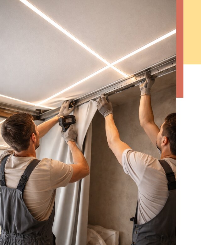 Монтаж натяжного потолка со световыми линиями в Самаре от 1213 руб. | ОТДЕЛОЧНИК-Смр