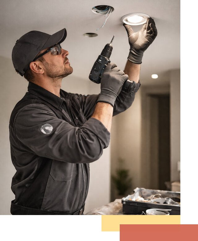 Установка точечных светильников в натяжной потолок в Самаре