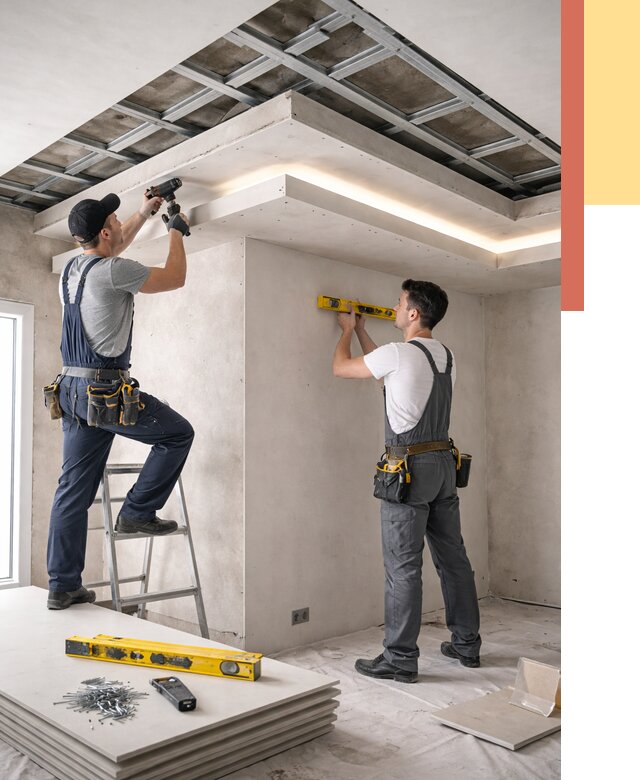 Двухуровневый потолок из гипсокартона в Самаре от 1465 руб. под ключ | ОТДЕЛОЧНИК-Смр