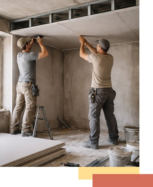 Короб из гипсокартона на потолке под ключ в Самаре